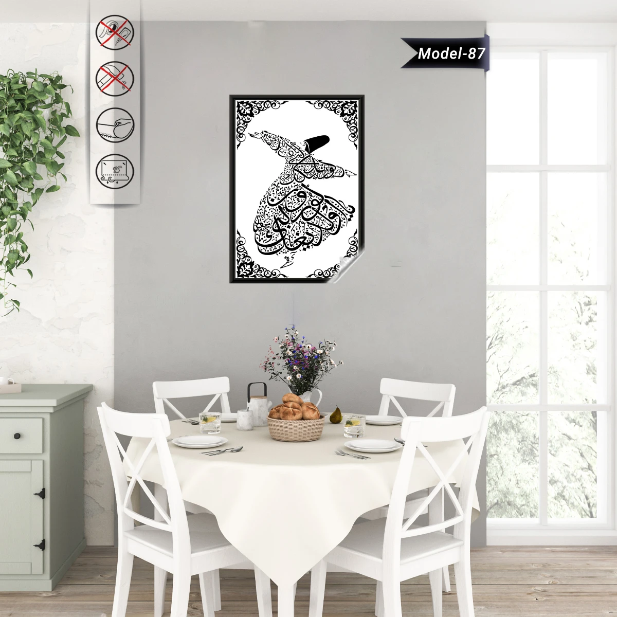 Statik Tutunma Özellikli Tablo  - Poster Dini (Model- 87)