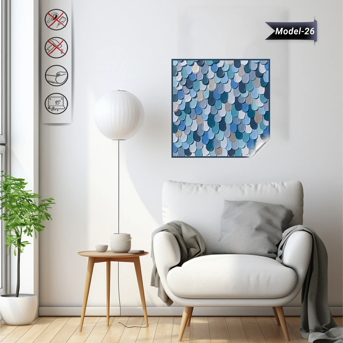 Statik Tutunma Özellikli Tablo - Poster Modern (Model-26)