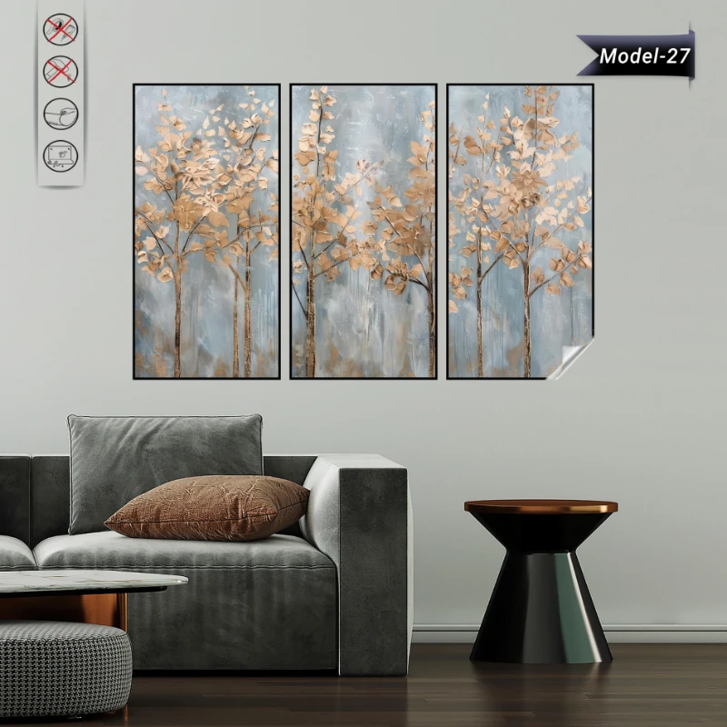 Statik Tutunma Özellikli Tablo - Poster Çiçek (Model- 27)