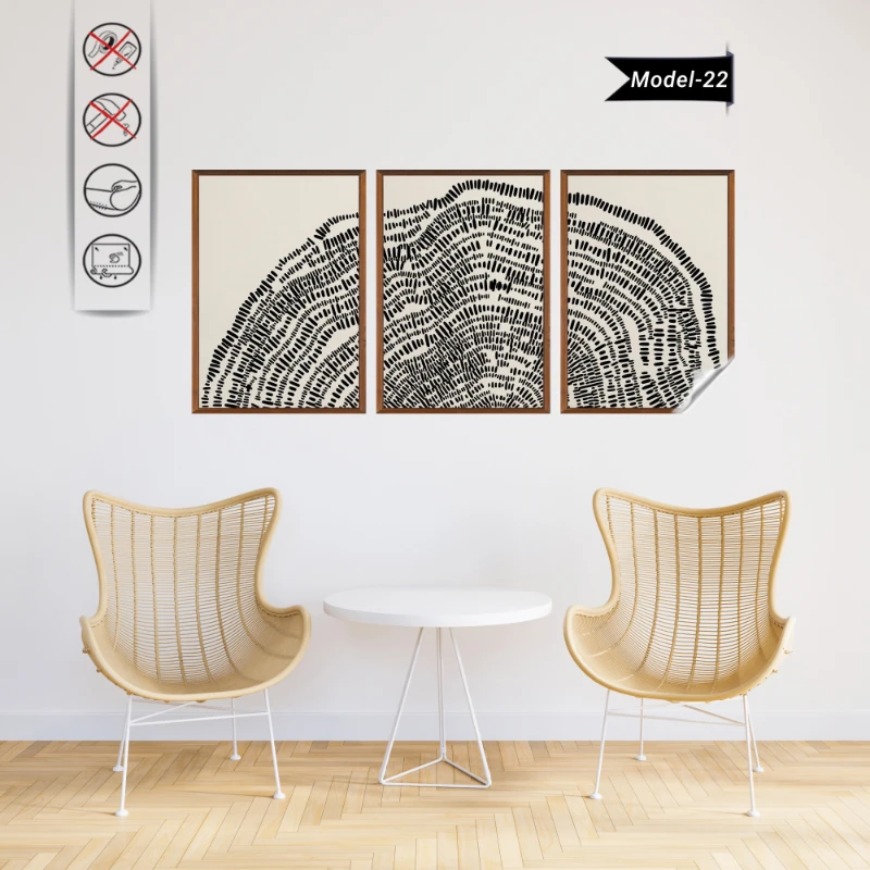 Statik Tutunma Özellikli Tablo - Poster Modern (Model- 22)