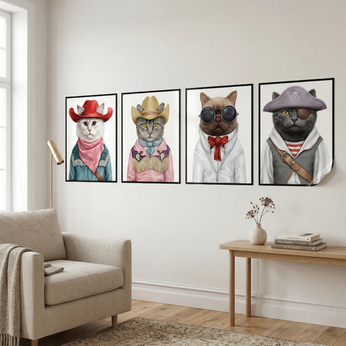 Statik Tutunma Özellikli Tablo - Poster Hayvan (Model- 6)