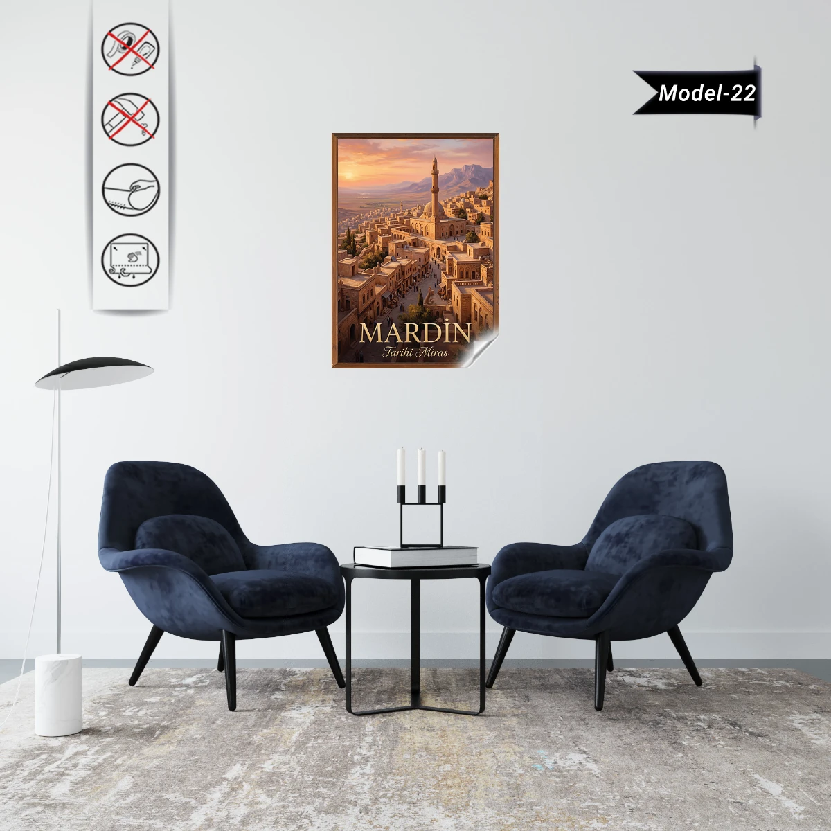 Türkiye İller Tablo - Poster Mardin (Model-22)