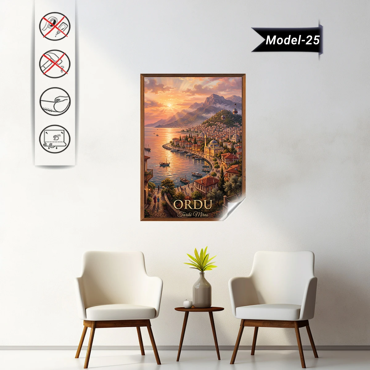 Türkiye İller Tablo - Poster Ordu (Model-25)