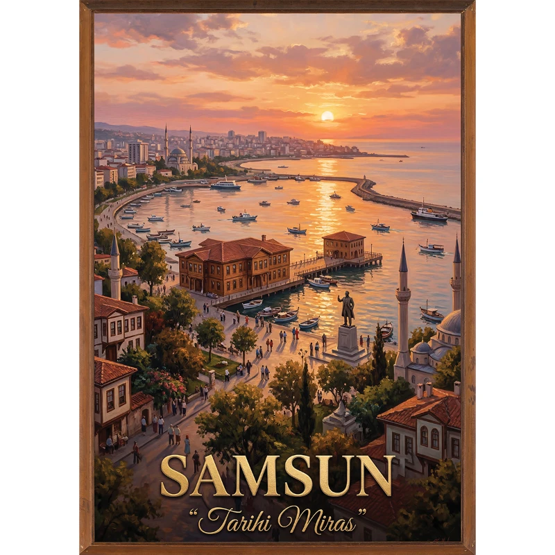 Türkiye İller Tablo - Poster Samsun (Model-27)