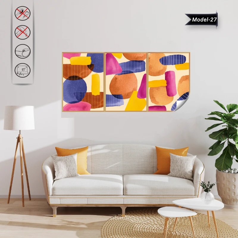 Statik Tutunma Özellikli Tablo - Poster Modern (Model- 27)