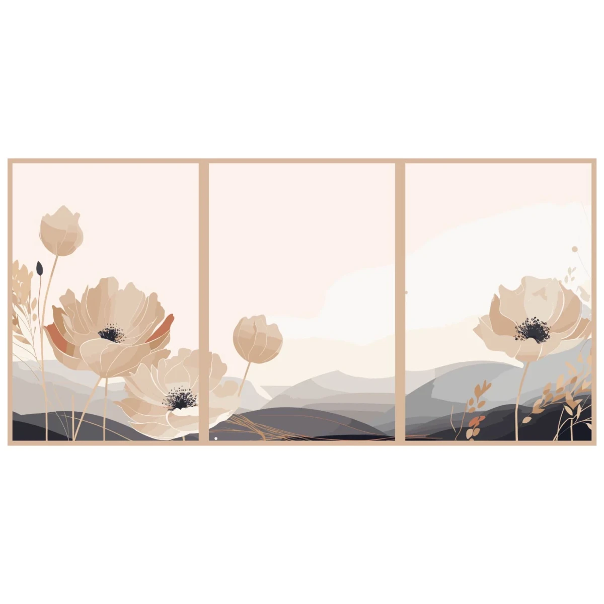 Statik Tutunma Özellikli Tablo - Poster Çiçek (Model- 32) (50X70) 