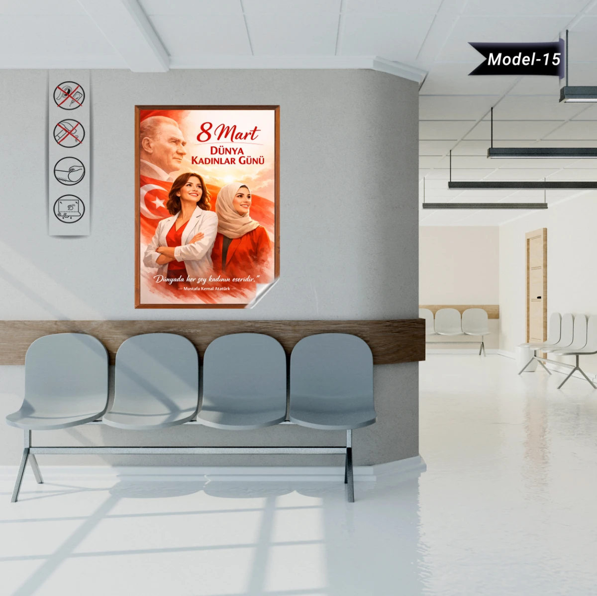 Statik Tutunma Özellikli 8 Mart Dünya Kadınlar Günü Tablo - Poster Özel Gün ( Model -15)