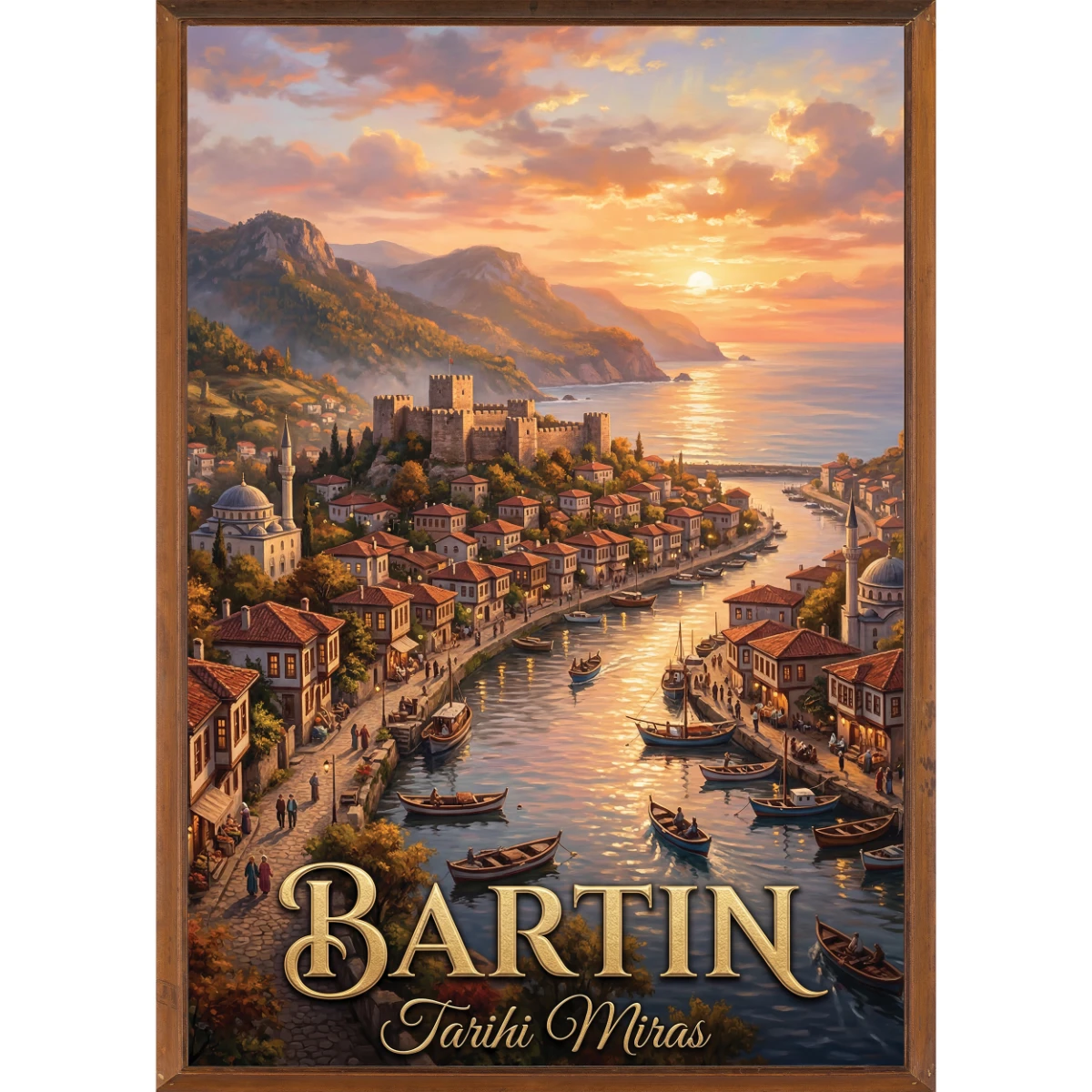Türkiye İller Tablo - Poster Bartın (Model-44) 