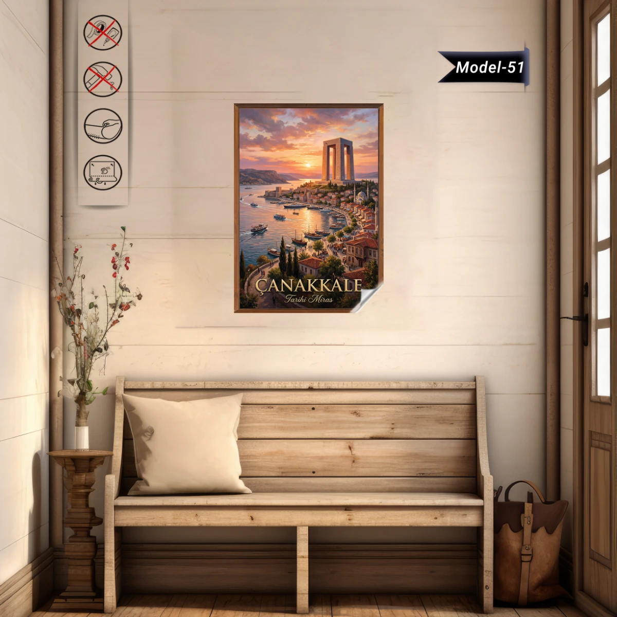 Türkiye İller Tablo - Poster Çanakkale (Model-51)