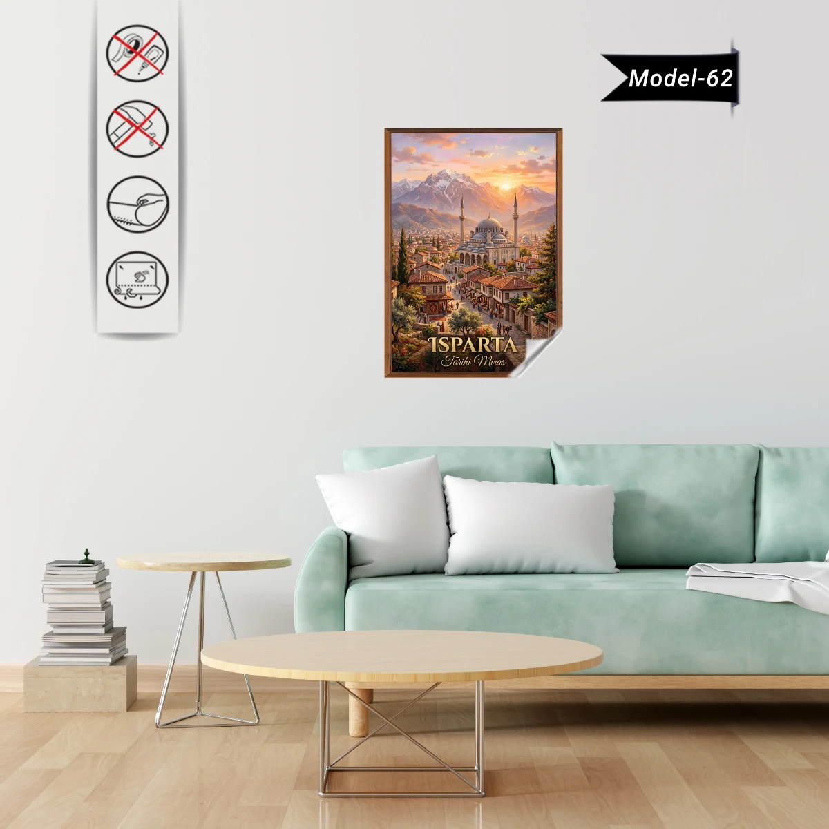 Türkiye İller Tablo - Poster Isparta (Model-62)