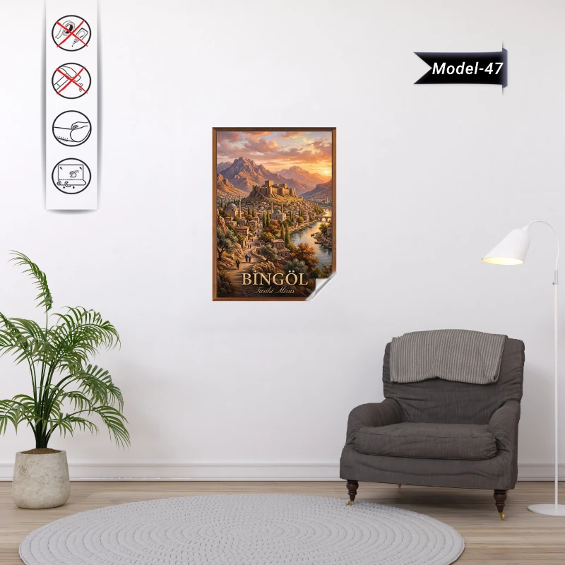 Türkiye İller Tablo - Poster Bingöl (Model-47)