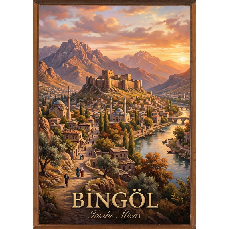 Türkiye İller Tablo - Poster Bingöl (Model-47)