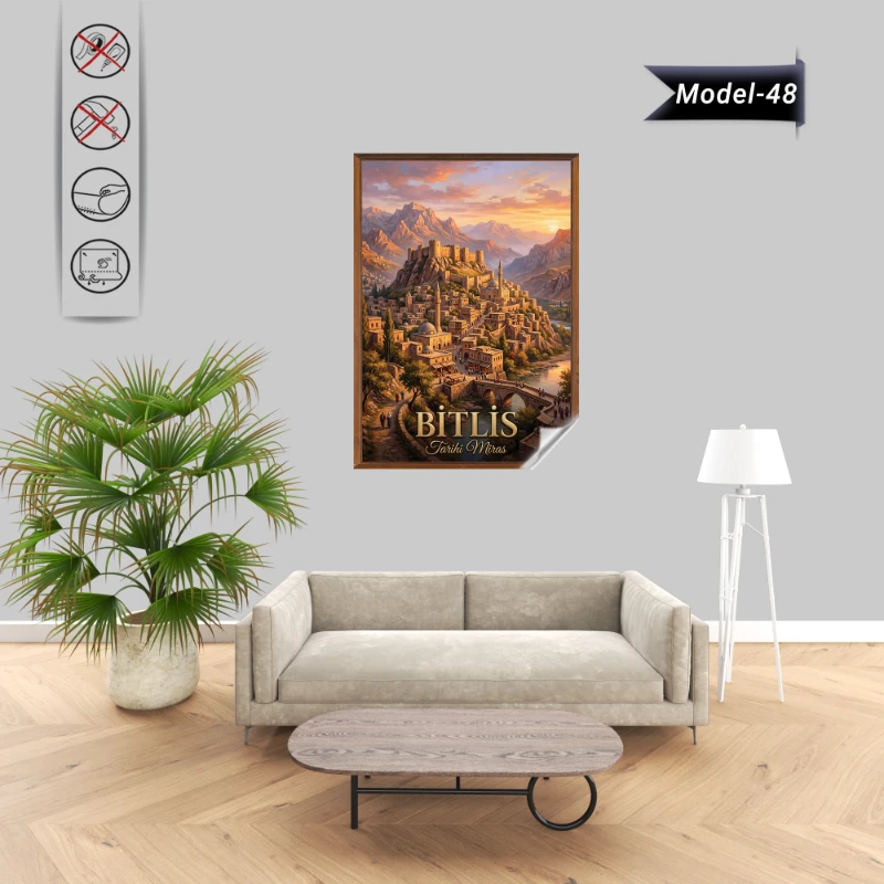 Türkiye İller Tablo - Poster Bitlis (Model-48)