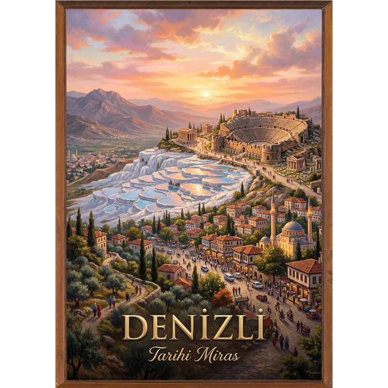 Türkiye İller Tablo - Poster Denizli (Model-54)