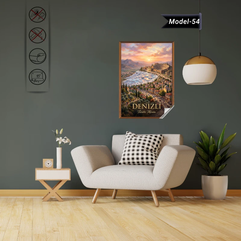 Türkiye İller Tablo - Poster Denizli (Model-54)