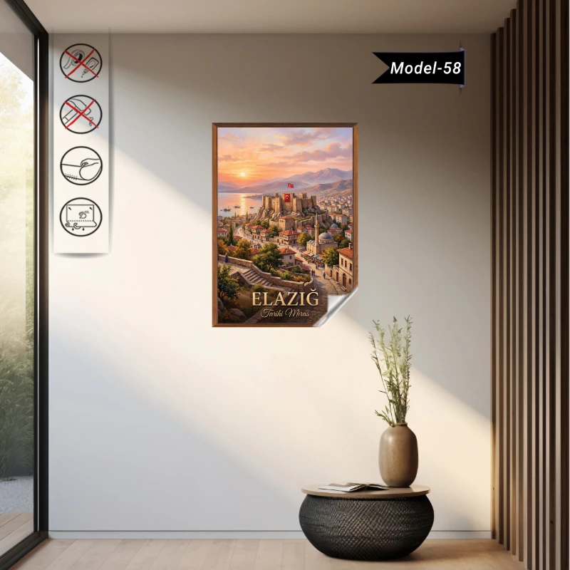 Türkiye İller Tablo - Poster Elazığ (Model-58)