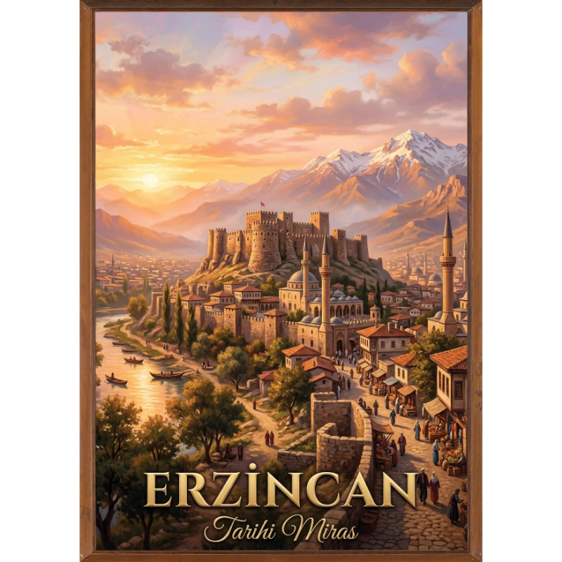 Türkiye İller Tablo - Poster Erzincan (Model-56)