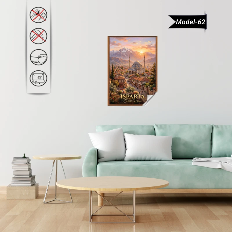 Türkiye İller Tablo - Poster Isparta (Model-62)