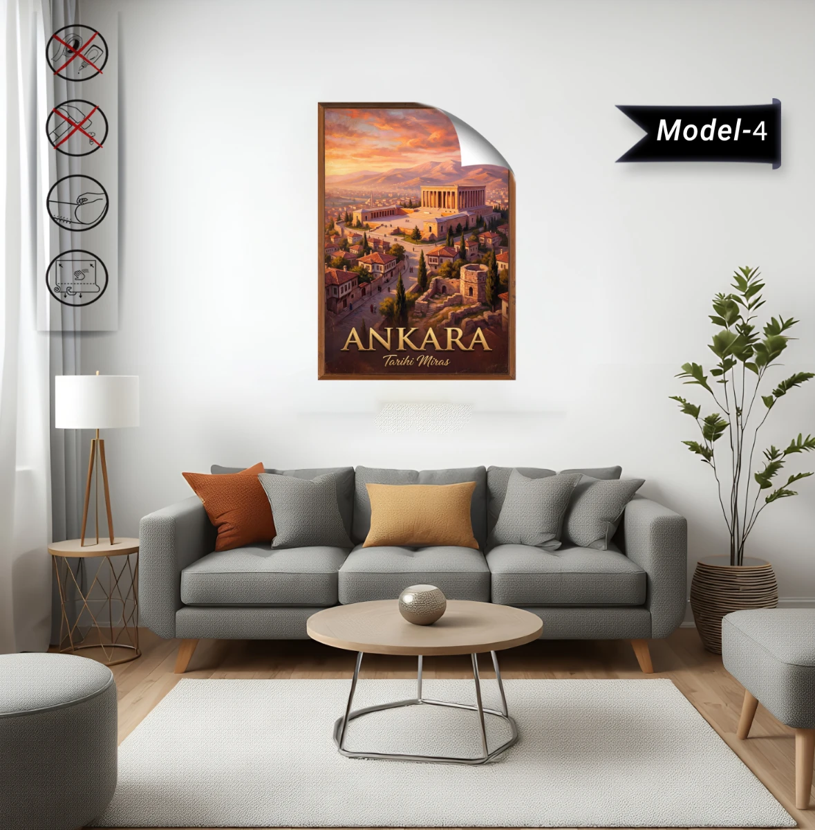 Türkiye İller Tablo - Poster Ankara (Model-4)