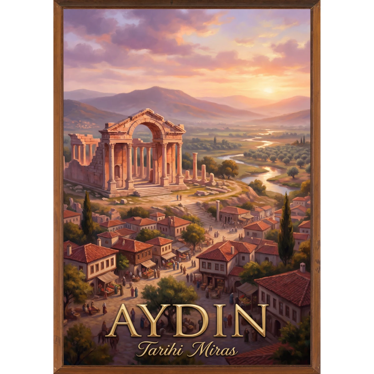 Türkiye İller Tablo - Poster Aydın (Model-14) 