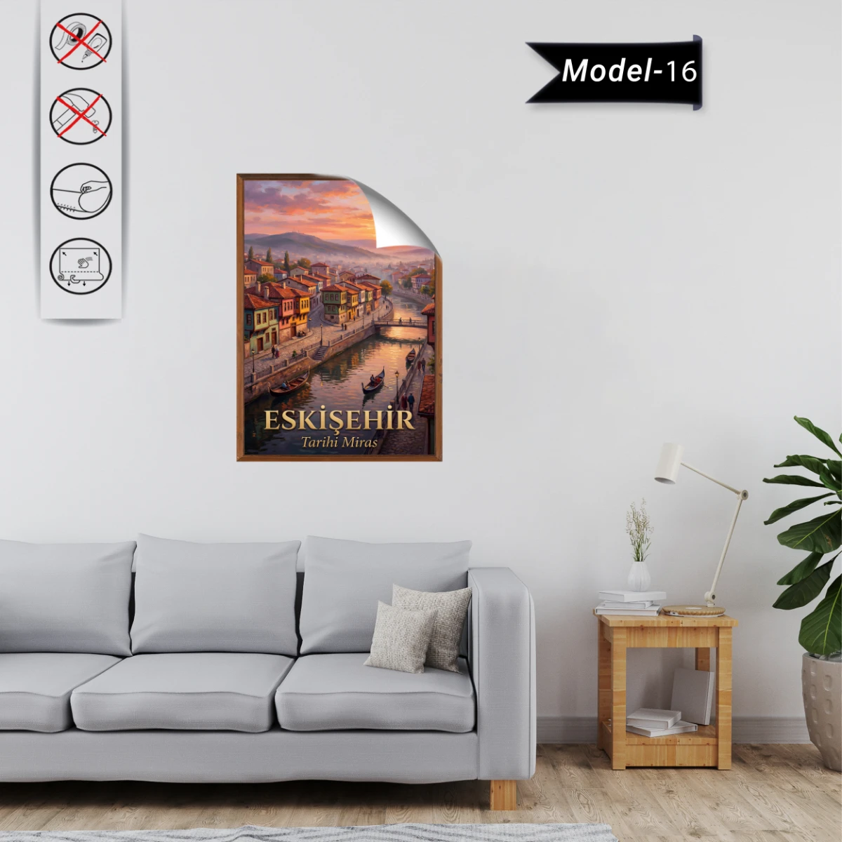 Türkiye İller Tablo - Poster Eskişehir (Model-16)