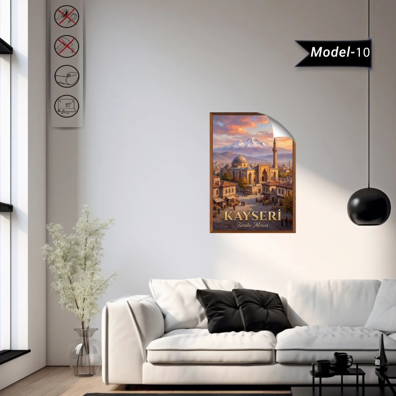 Türkiye İller Tablo - Poster Kayseri (Model-10)