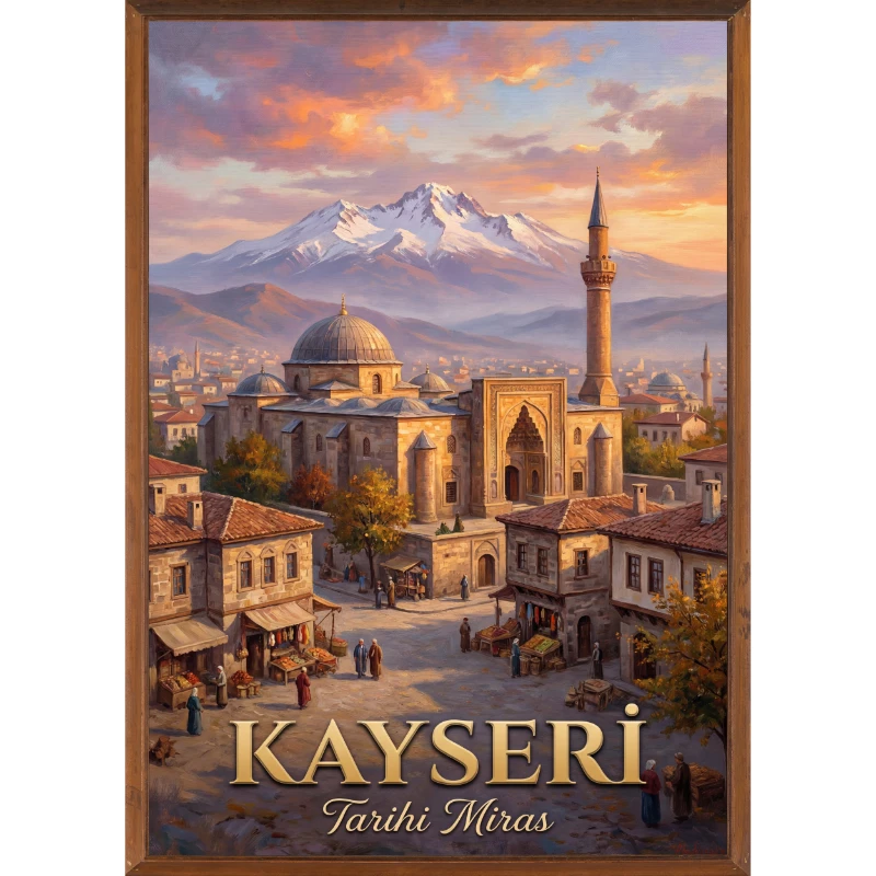 Türkiye İller Tablo - Poster Kayseri (Model-10)
