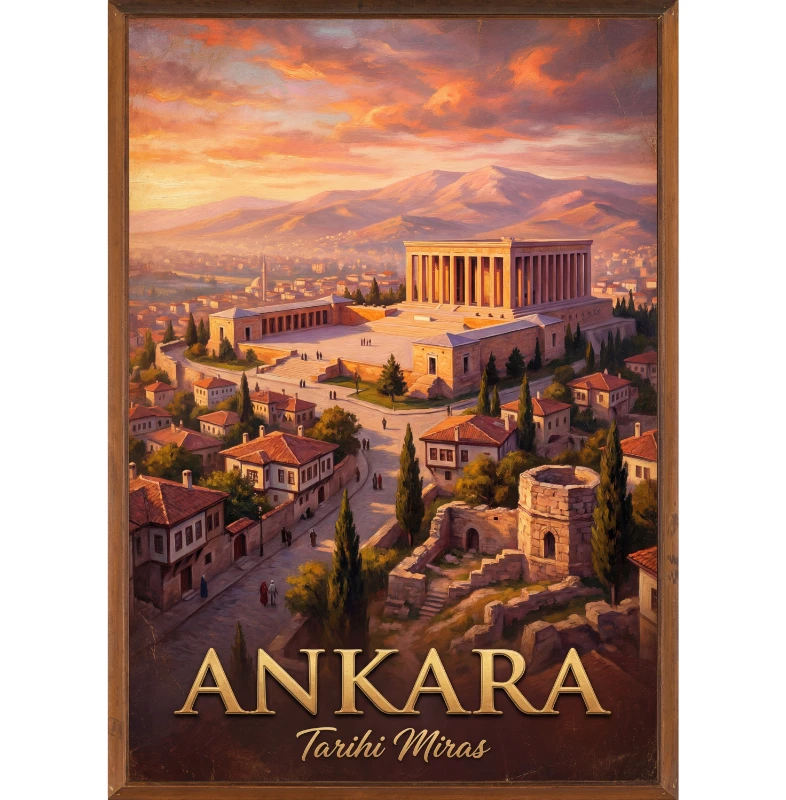 Türkiye İller Tablo - Poster Ankara (Model-4)