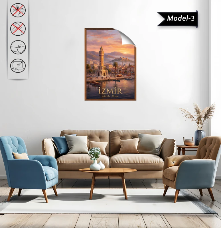Türkiye İller Tablo - Poster İzmir (Model-3)