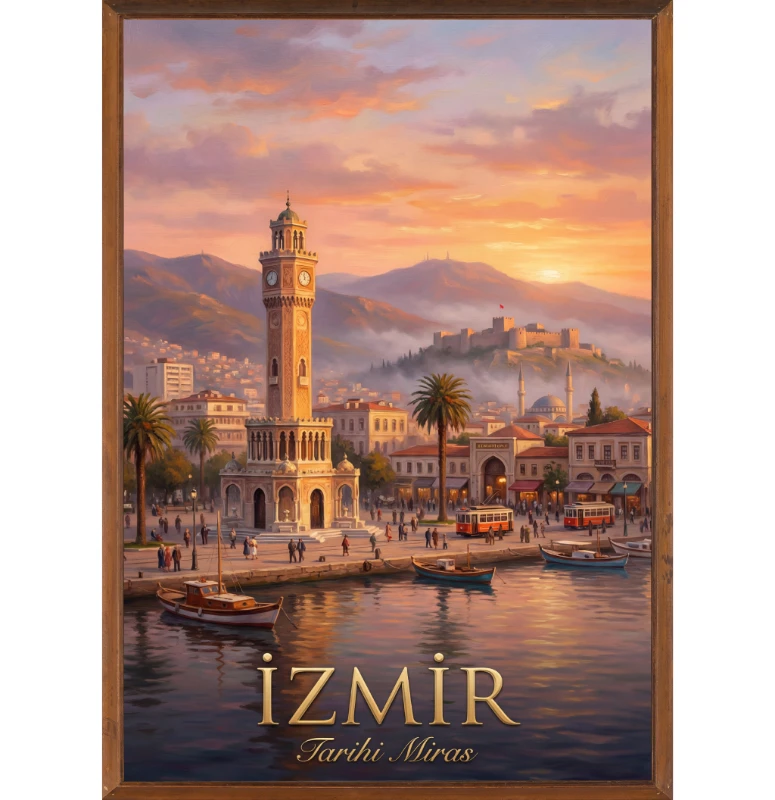 Türkiye İller Tablo - Poster İzmir (Model-3)