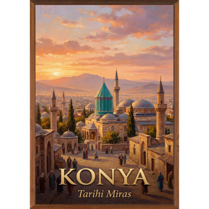 Türkiye İller Tablo - Poster Konya (Model-11)