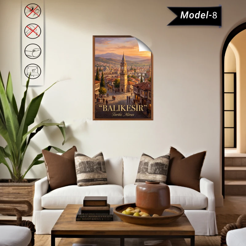 Türkiye İller Tablo - Poster Balıkesir (Model-8)