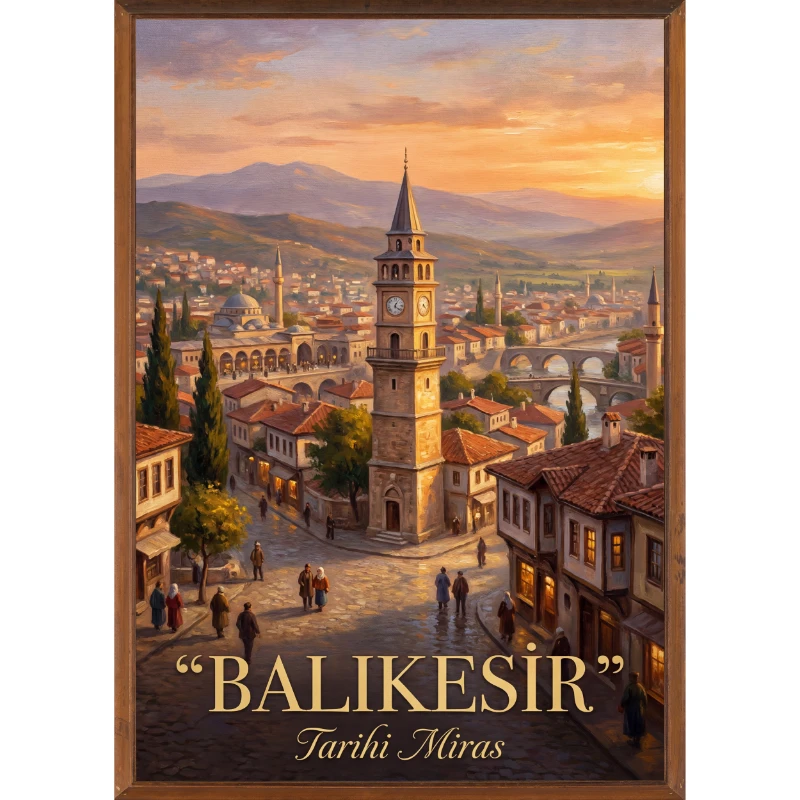 Türkiye İller Tablo - Poster Balıkesir (Model-8)