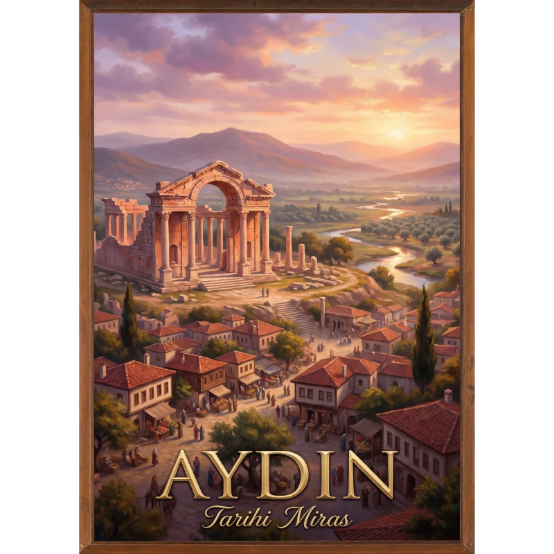 Türkiye İller Tablo - Poster Aydın (Model-14)