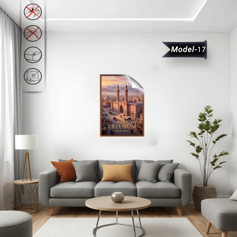 Türkiye İller Tablo - Poster Erzurum (Model-17)