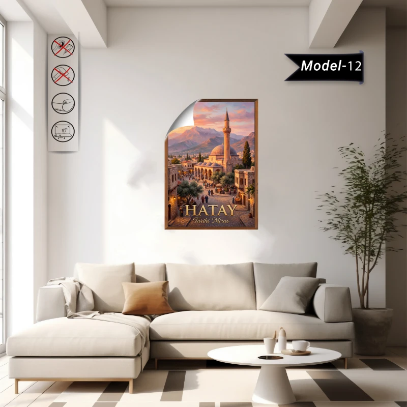 Türkiye İller Tablo - Poster Hatay (Model-12)