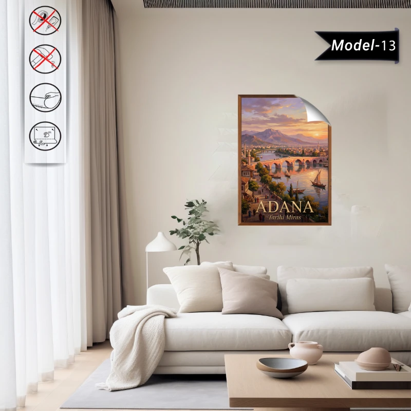 Türkiye İller Tablo - Poster Adana (Model-13)
