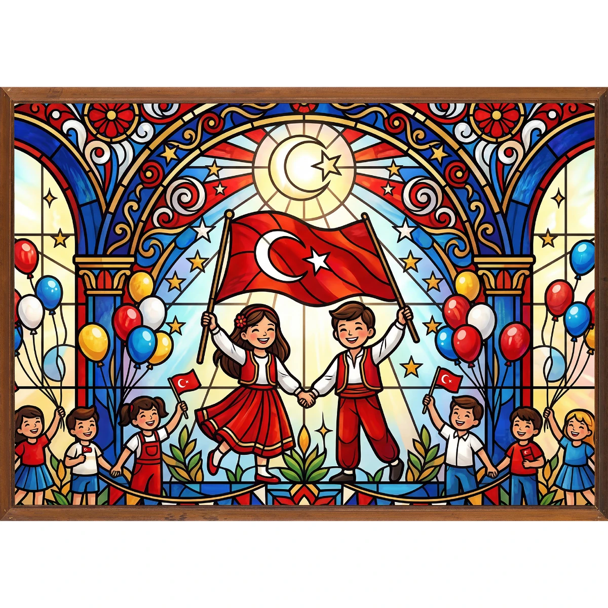 Statik Tutunma Özellikli 23 Nisan Tablo - Poster Özel Gün ( Model -21) 