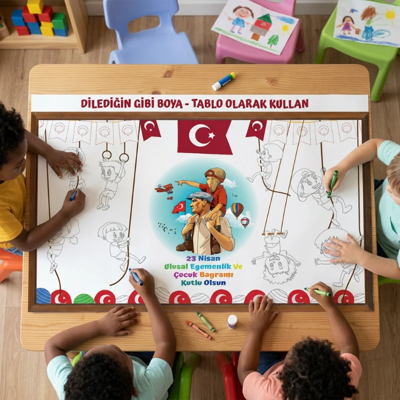 23 Nisan Boyama Kağıdı Tamamlama (Model -1)