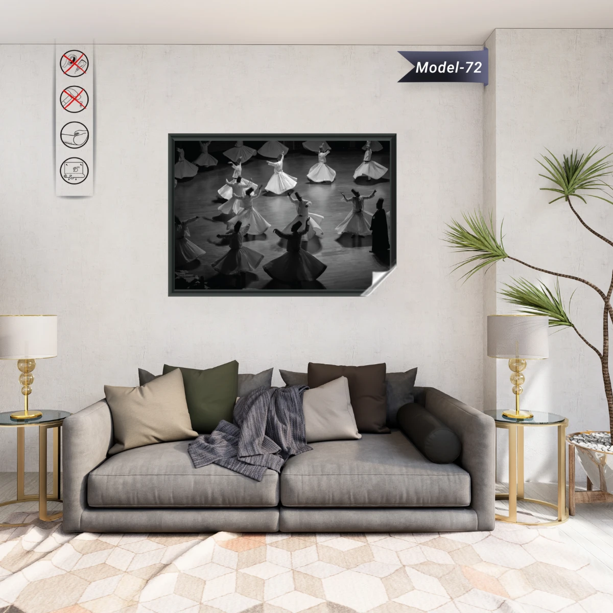 Statik Tutunma Özellikli Tablo  - Poster Dini (Model- 72)