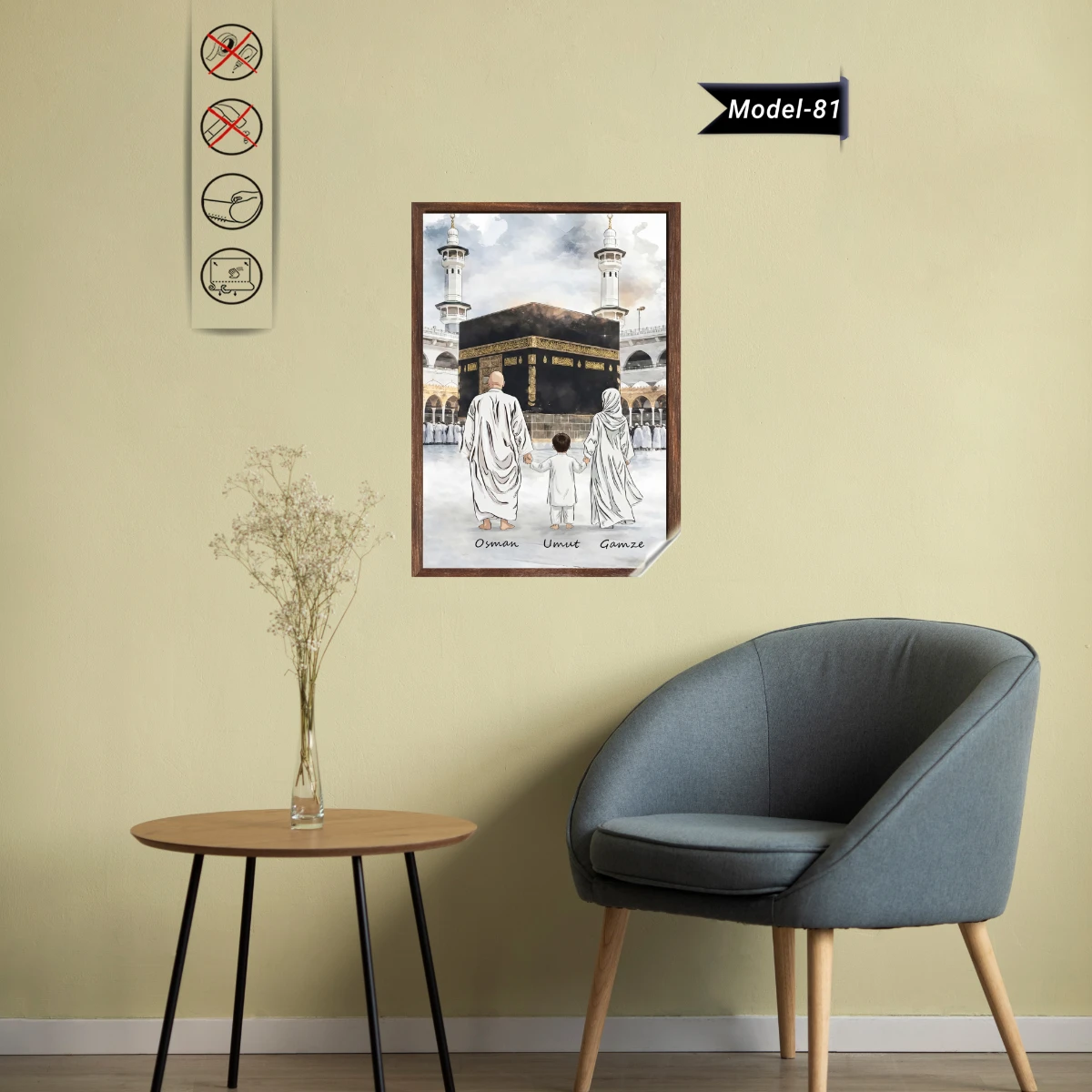 Statik Tutunma Özellikli Tablo  - Poster Dini (Model- 81)