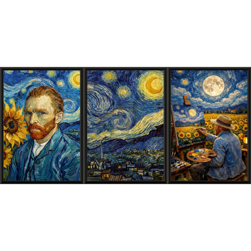 Van Gogh Yıldızlı Gece Tablo - Poster Dünyaca Ünlü (Model-29)