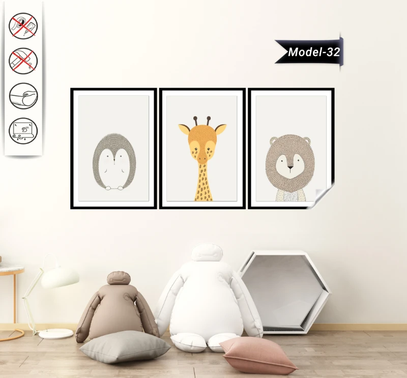Statik Tutunma Özellikli Tablo - Poster Çocuk Odası (Model- 32)