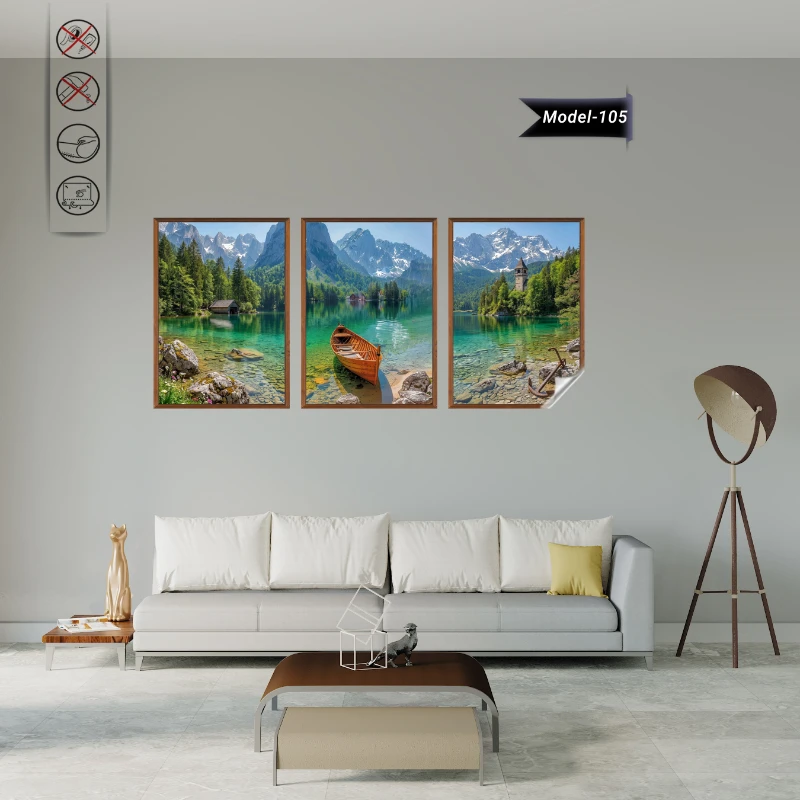 Statik Tutunma Özellikli Tablo - Poster Manzara (Model- 105)