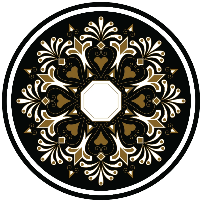 Yapışkanlı Desenli Yuvarlak Masa - Sehpa Kaplama (Model- 6)