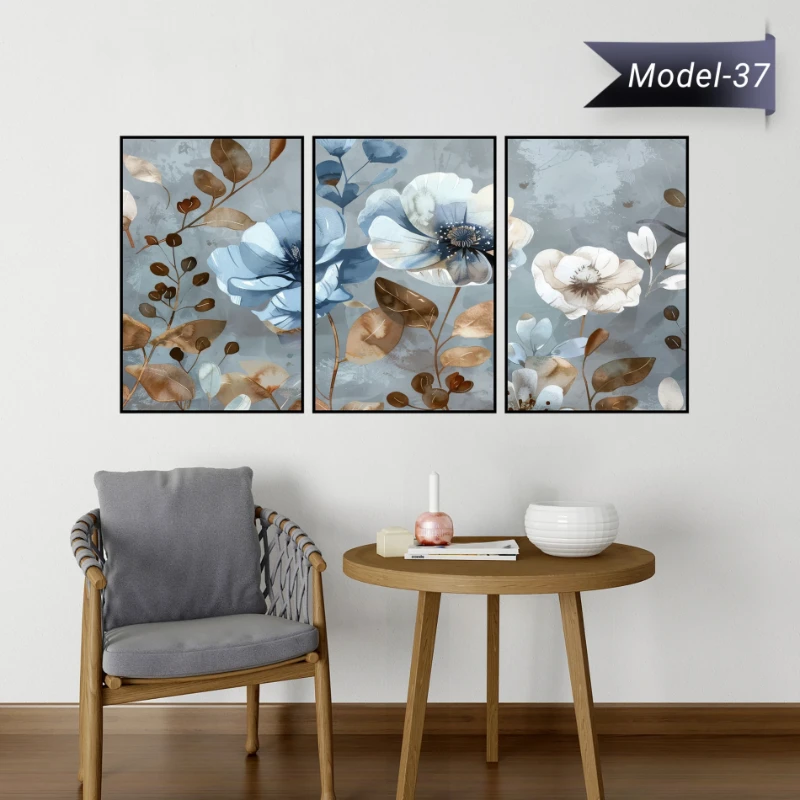Statik Tutunma Özellikli Tablo - Poster Çiçek (Model- 37) (40X60)