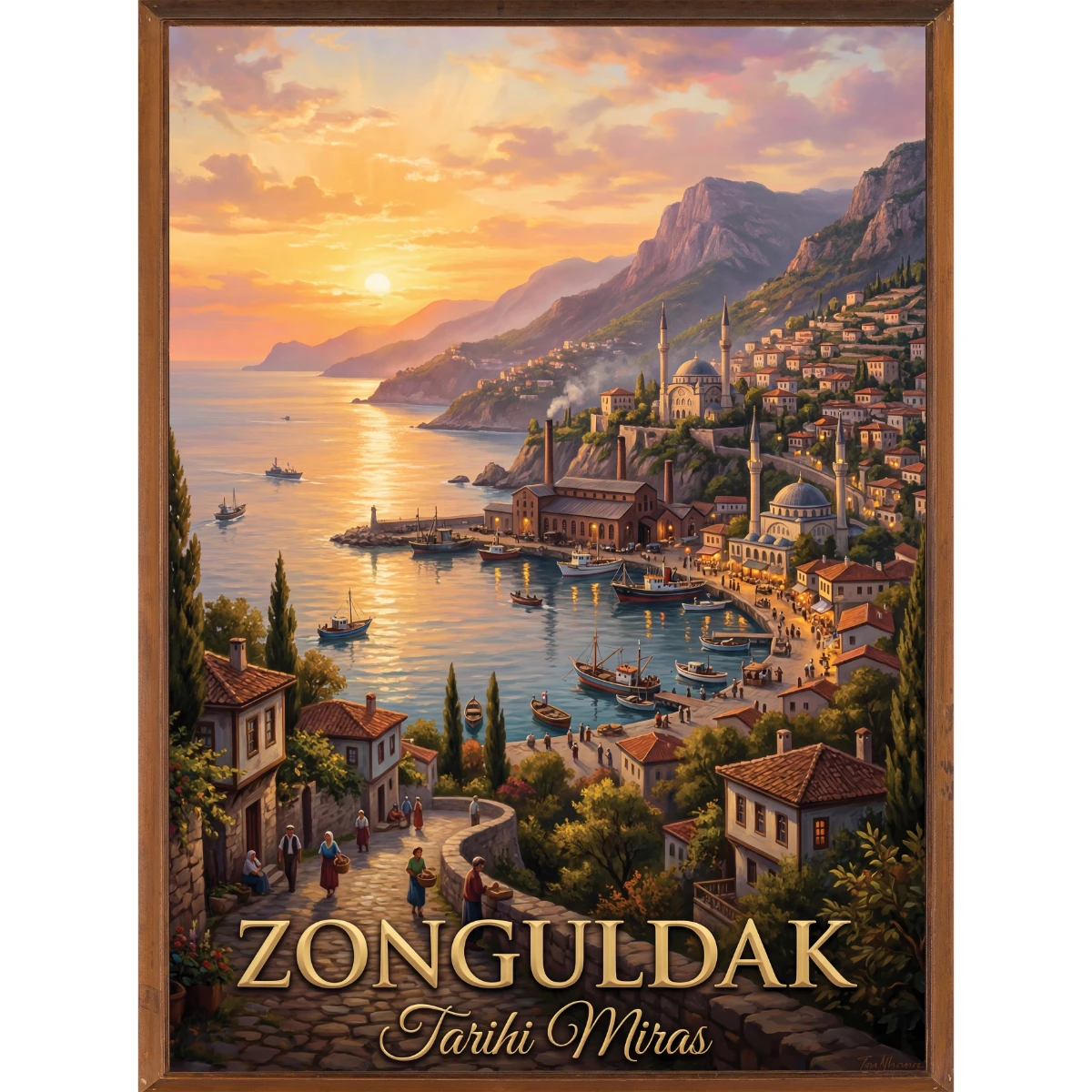 Türkiye İller Tablo - Poster Zonguldak  (Model-63) 