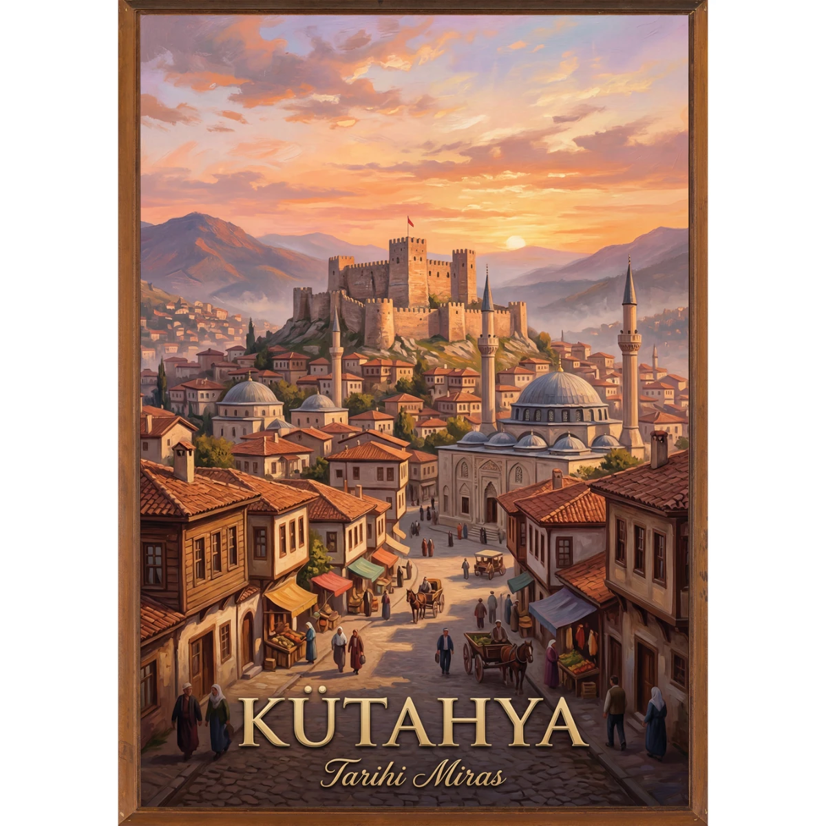 Türkiye İller Tablo - Poster Kütahya (Model-79) 