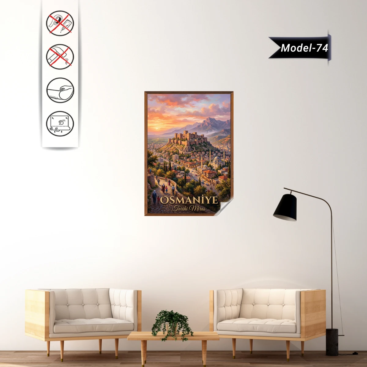 Türkiye İller Tablo - Poster Osmaniye (Model-74)