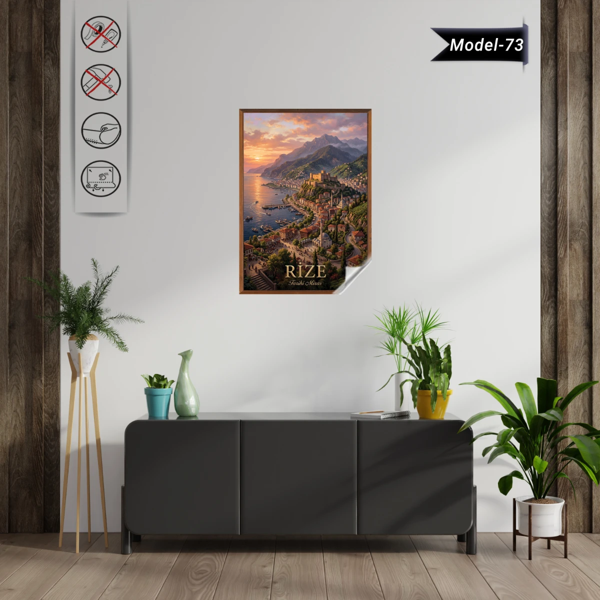 Türkiye İller Tablo - Poster Rize (Model-73)